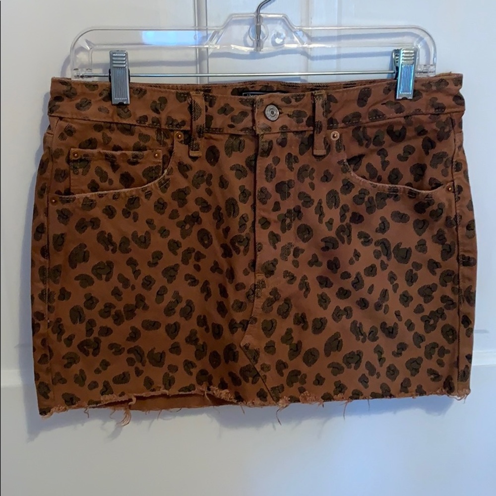 Abercrombie & Fitch cheetah print jean skirt